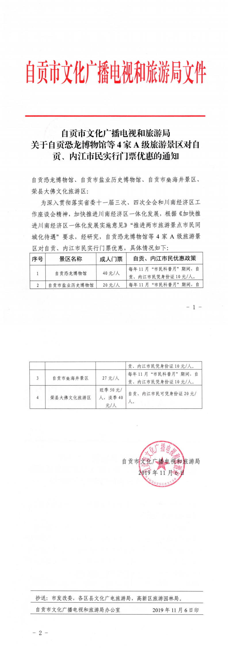 自贡市文化广播电视和旅游局关于自贡恐龙博物馆等4家A级旅游景区对自贡、内江市民实行门票优惠的通知_0.png 自贡市文化广播电视和旅游局关于自贡恐龙博物馆等4家A级旅游景区对自贡、内江市民实行门票优惠的通知_0.png